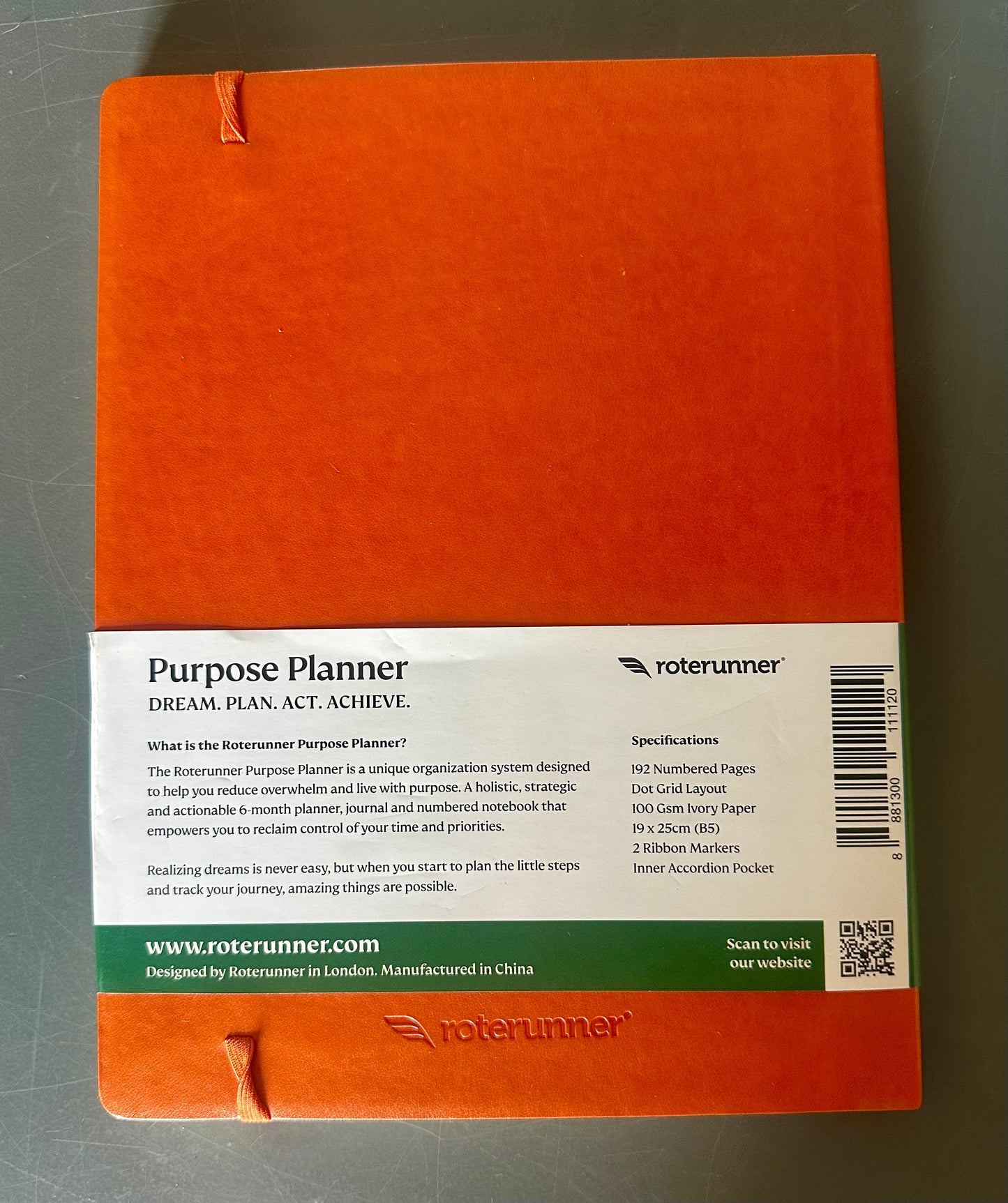 Purpose Planner Notebook, B5 5.8”x8.3” Undated 2026, Daily Weekly, and Monthly Productivity Goal Setting Tool for Work, Home, ADHD Planner for Adults, Self Care Journal (Orange Softcover)