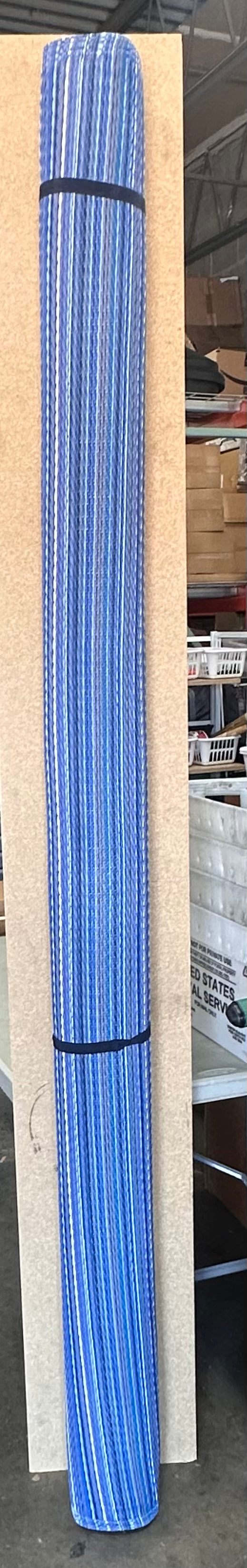 New - Fab Habitat Striped Outdoor Rug 8’x10’ Waterproof, Fade Resistant, Crease-Free, Reversible - Premium Recycled Plastic-Cancun Indigo (L880)