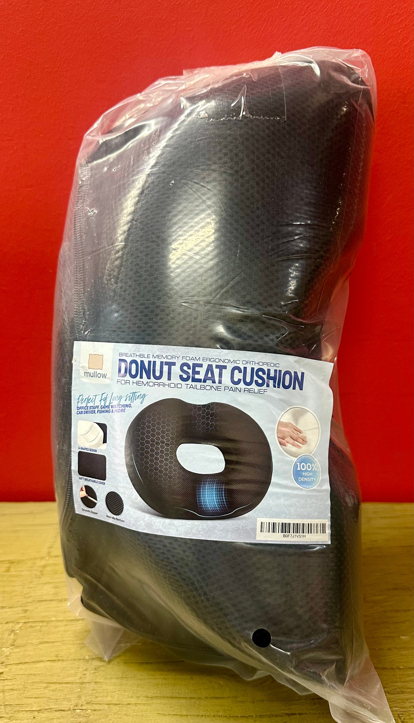 Mullow® Donut Pillow, Seat Cushion, Hemorrhoid Pillow, for Tailbone Pain Relief, Butt Cushion, Postpartum Pressure, Sciatica, Hip, Coccyx