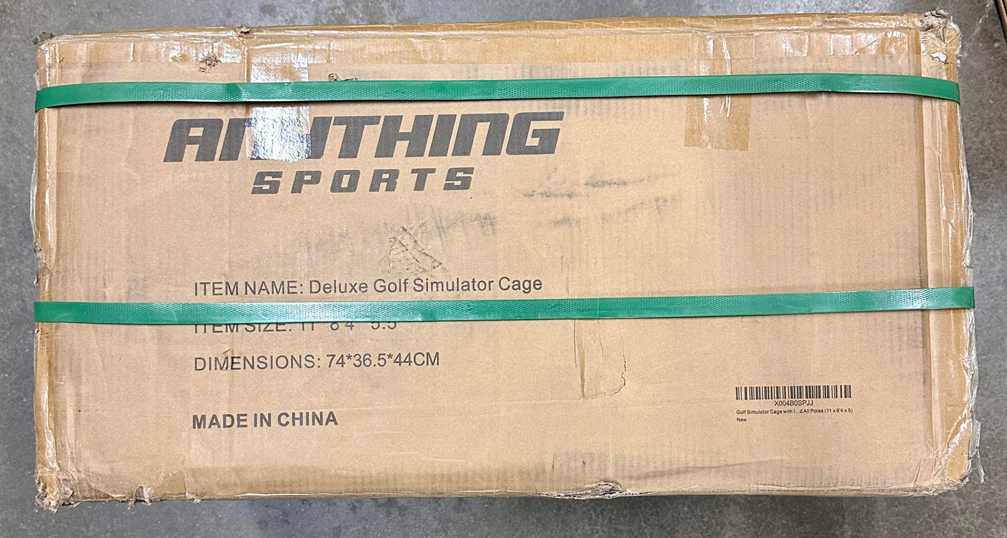 ANYTHING SPORTS Golf Simulator Enclosure with Impact Netting and All Poles (W517)