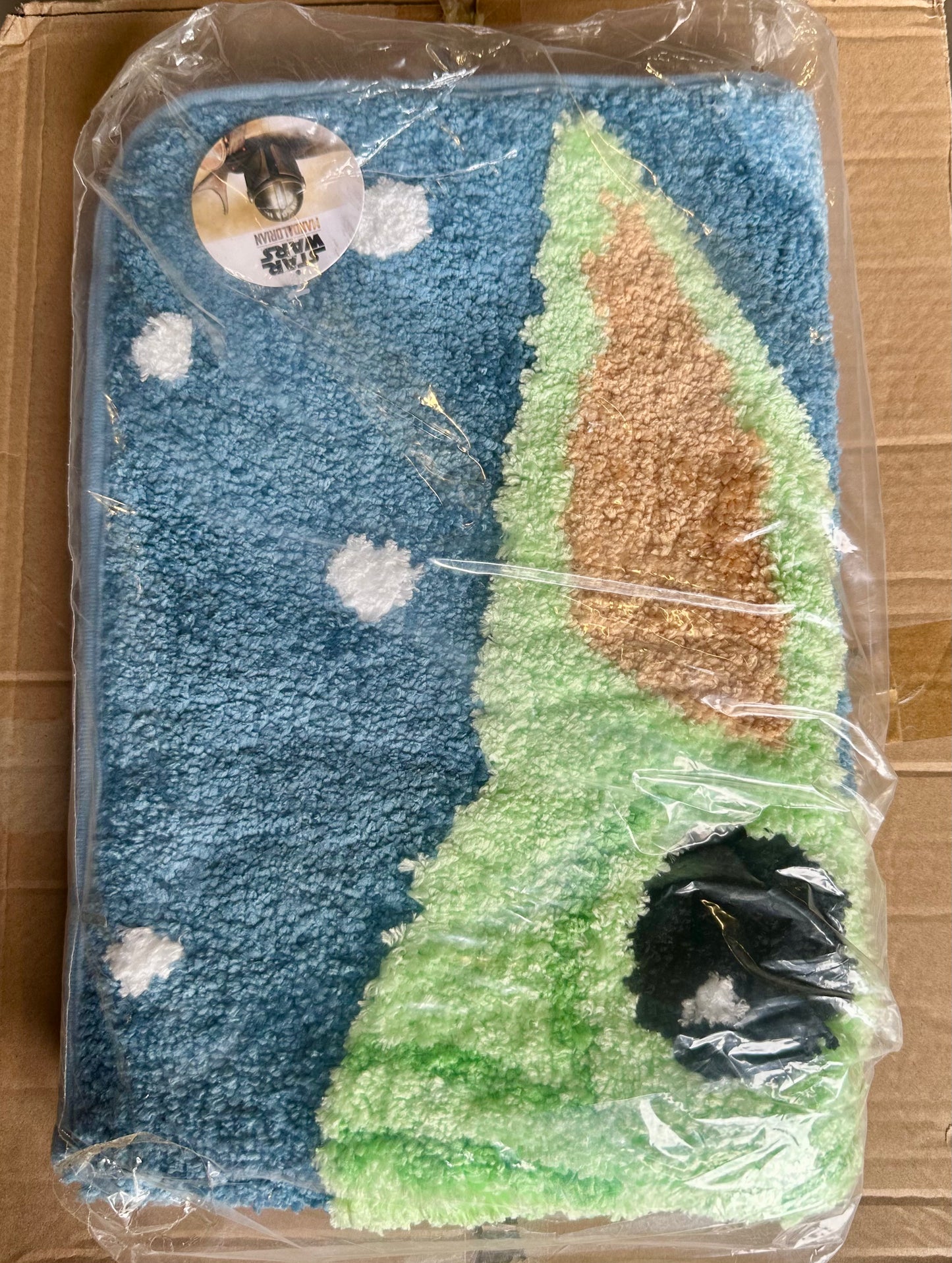 Jay Franco Star Wars The Mandalorian Blue Space Tufted Polyester Bath Rug, Kids Bath Features Baby Yoda Grogu (Official Star Wars Product)