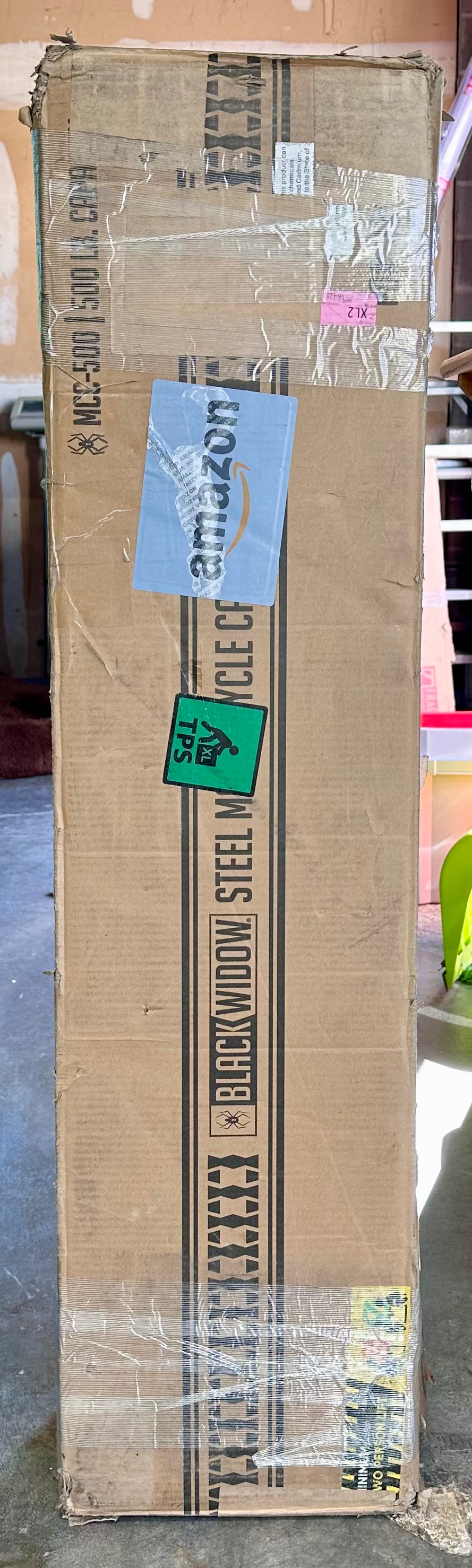 Black Widow Steel Motorcycle Carrier with Ramp for 2-Inch Receiver, 500 lb Capacity - Hitch-Mounted Dirt Bike and Scooter Hauler with Grit-Coated Track and Anti-Rattle Device for SUVs and Trucks (G1045)