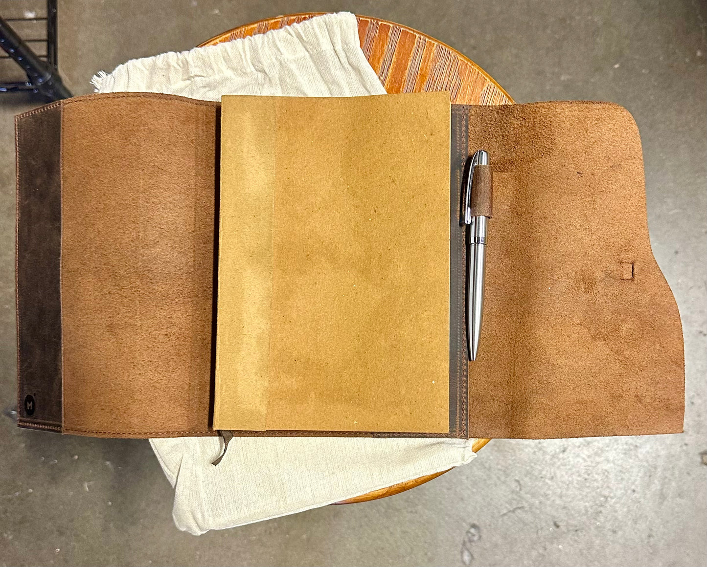 Moonster Leather Journal Refillable Notebook - Writing Journals for Women, Mens Cover with Pen, Bound Lined Paper A5 Travelers Diary, Travel by , Dark Brown