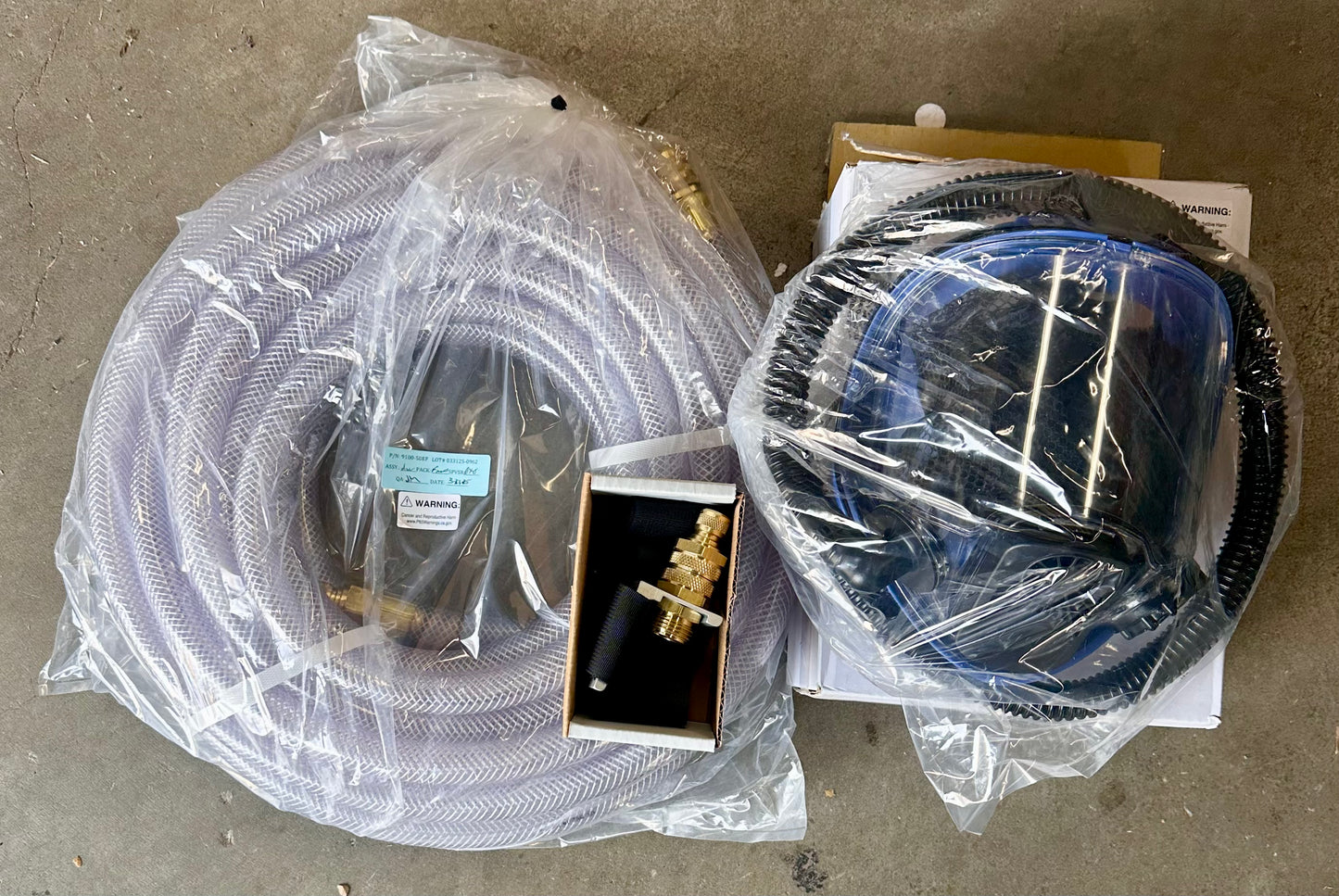 New - Allegro Industries Full Mask Respirator w/LP Adapter and 50' Airline Hose for Breathing Air Blower and Cold Air Respirator Systems (R522)