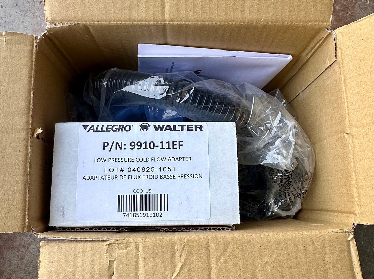 New - Allegro Industries Full Mask Respirator w/LP Adapter and 50' Airline Hose for Breathing Air Blower and Cold Air Respirator Systems (R522)