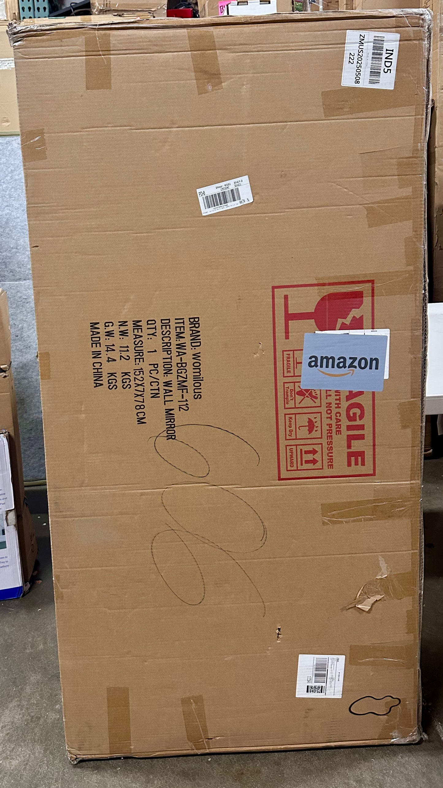 Irregular Mirror, 55"x26", Asymmetrical Mirror for Wall, Large Abstract Mirror with Metal Frame, Modern Unique Shaped Mirror for Living Room, Bathroom, Bedroom, Hallway, Entryway, Fireplace (M502)