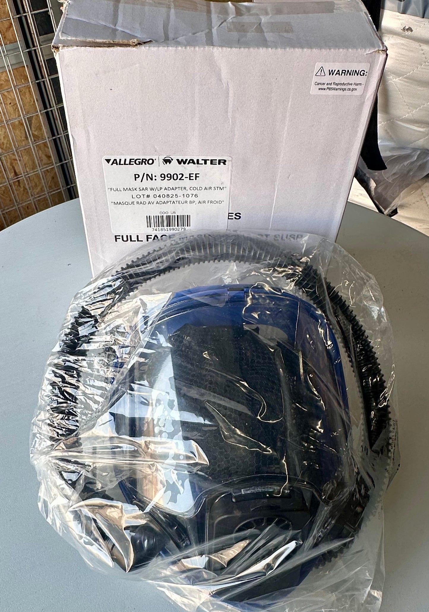New - Allegro Industries Full Mask Respirator w/LP Adapter and 50' Airline Hose for Breathing Air Blower and Cold Air Respirator Systems (R522)