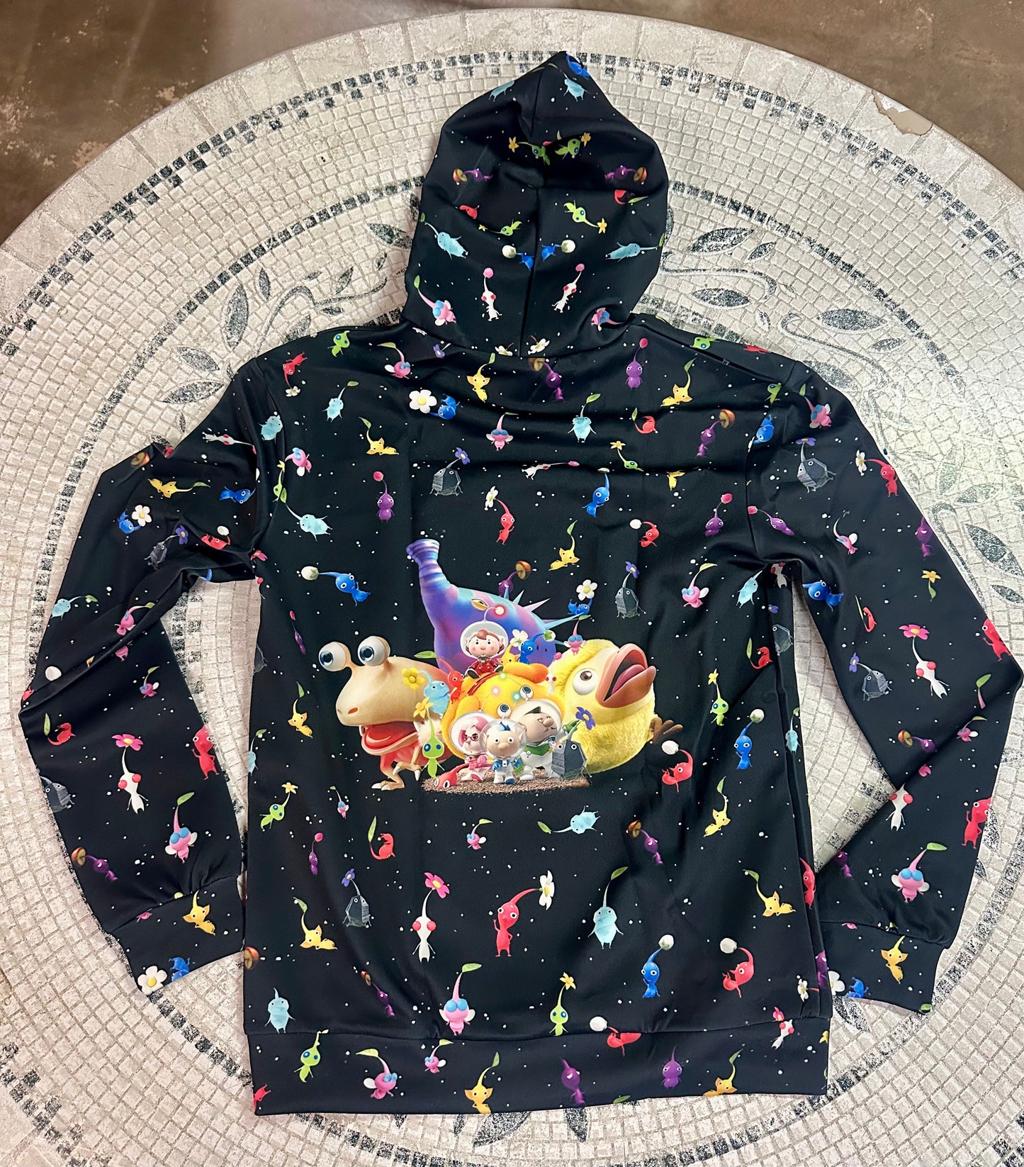 Hop Hop Cartoon Novelty Hoodies, Printed Casual Pullover Hooded Sweatshirt (Size Youth Medium)
