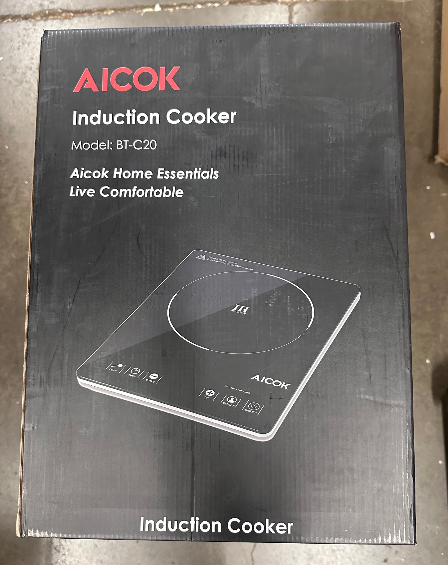 Portable Induction Cooktop 20 Temperature & Power Levels, 1800W Single Burner Electric Cooktop with 6.8 inch Heating Coil, Low Noise Hot Plate with Timer