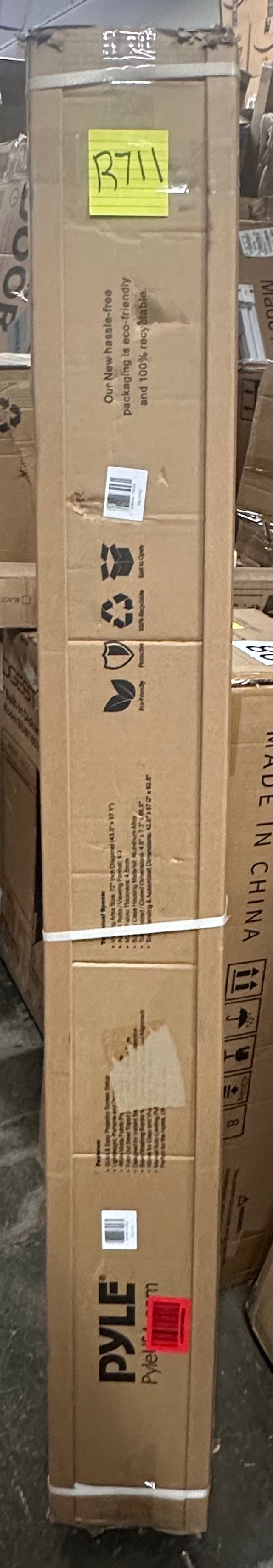 Pyle 72” Outdoor Projector Screen with Stand, Portable Fold Out, Roll Up Screen with Tripod Stand, White Matte Fabric 4:3 Aspect Ratio,4K HD Quality, Black Masking Border, Ideal for Home and Office Use (R711)