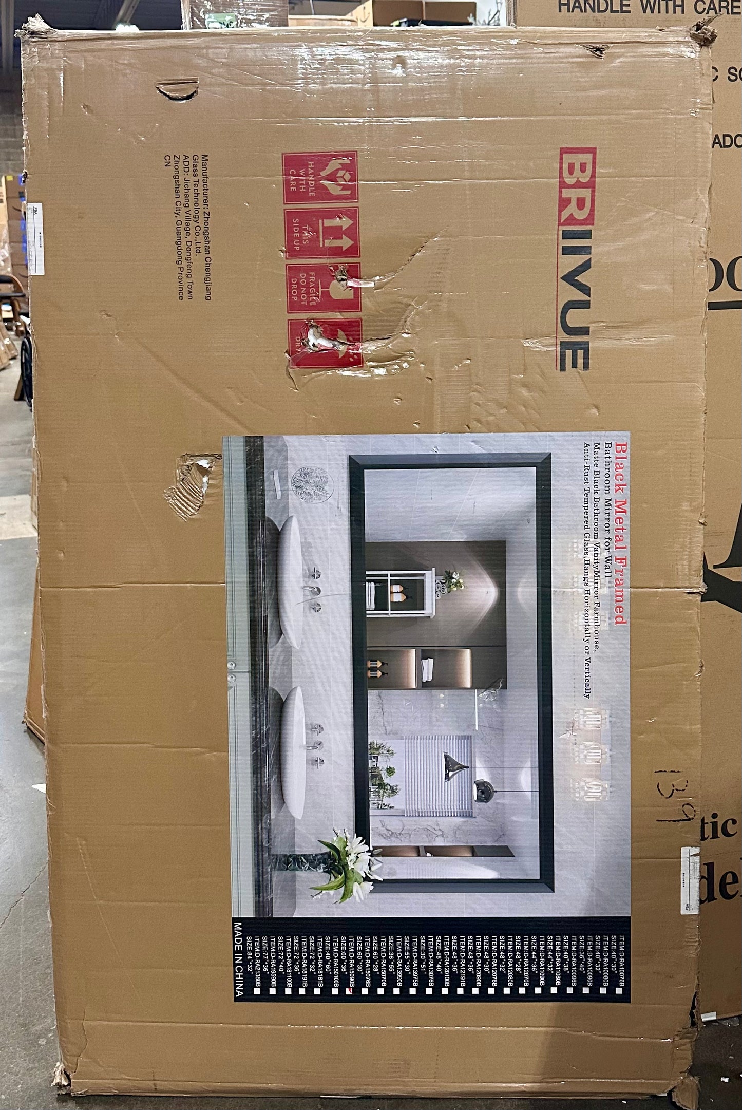 60x36 Inch Black Bathroom Mirror for Wall, Thick Metal Framed Rectangle Mirrors for Over Sink, Bedroom, Living Room, Entryway, Anti-Rust, HD Tempered Glass (M508)