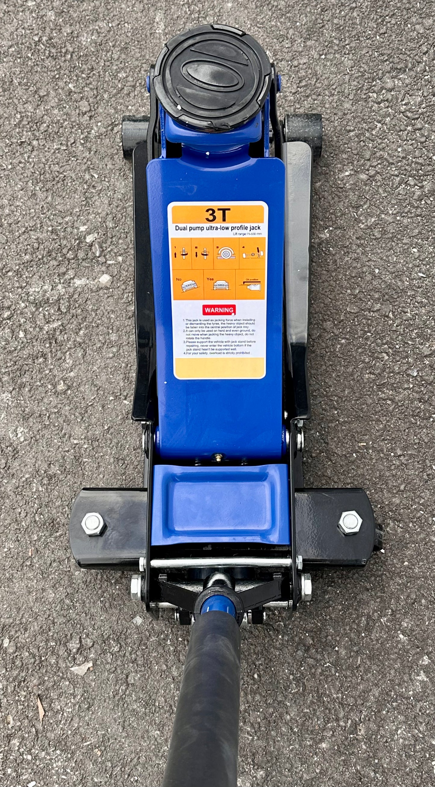 3 Ton Low Profile Jack - Heavy Duty Quick Lift, Steel Hydraulic Floor Jack, Blue, 3.3"-19.7" Height, 6000 LBS
Capacity (G868)