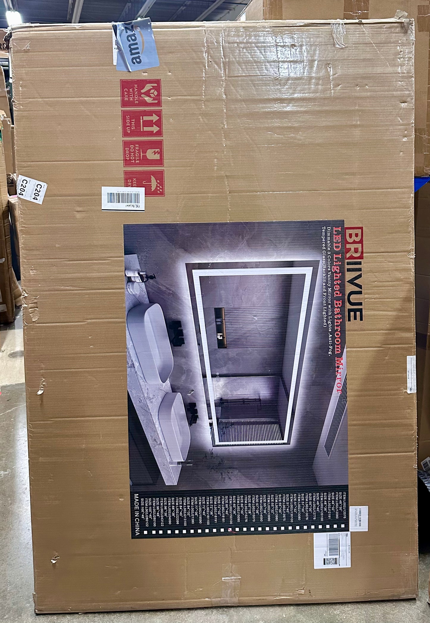 BRiiVUE 60x40 Inch LED Bathroom Mirror with Lights, Backlit & Front Lit, Anti-Fog Lighted Bathroom Vanity Mirror for Wall, Memory Function, Dimmable, HD Tempered Glass, ShatterProof (M472)