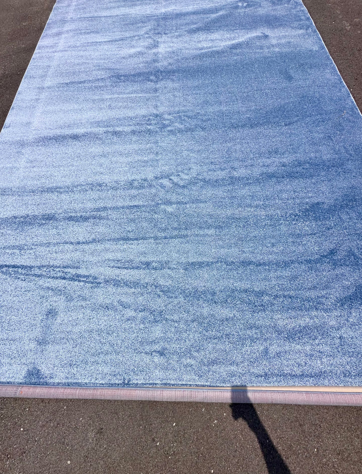 JONATHAN Low-Pile Indoor Area Rug, Coastal, Bohemian, Minimalist, Classic, Casual, Easy-Washing, Haze Blue, 10 X 14 (L874)