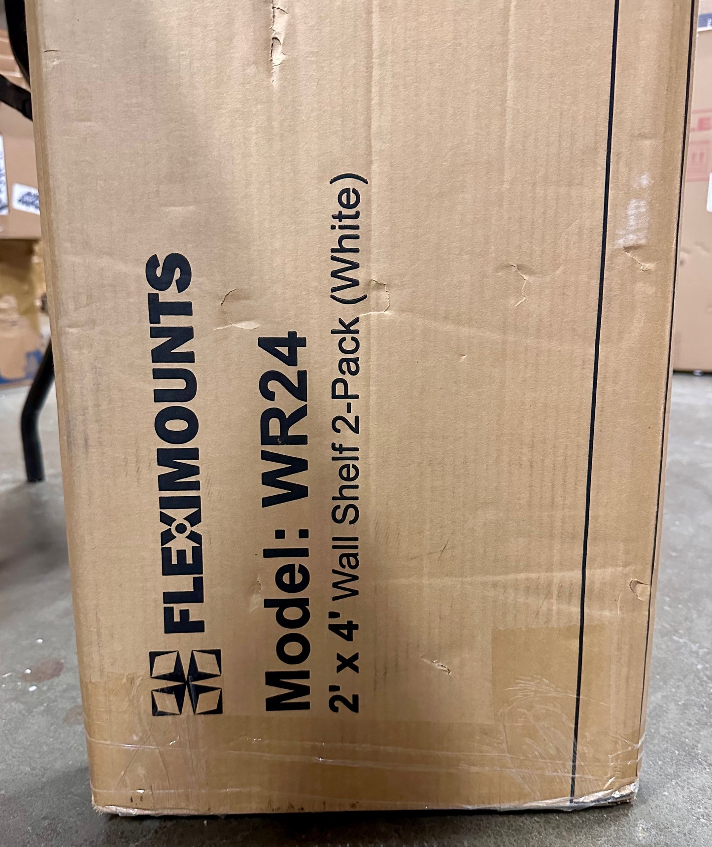 FLEXIMOUNTS 2-Pack 2x4ft 24-inch-by-48-inch Wall Shelf Garage Storage Rack Wall Mounted Floating Shelves, White, Classic Series (G990)