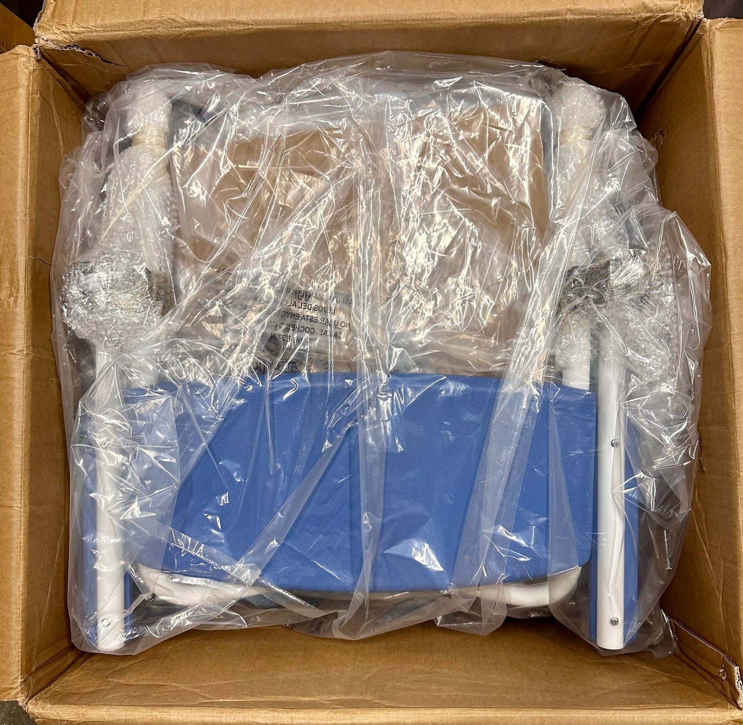 Drive Medical NRS185006 Aluminum Rehab Shower Commode Chair with Rear-Locking Casters, Blue (R790)