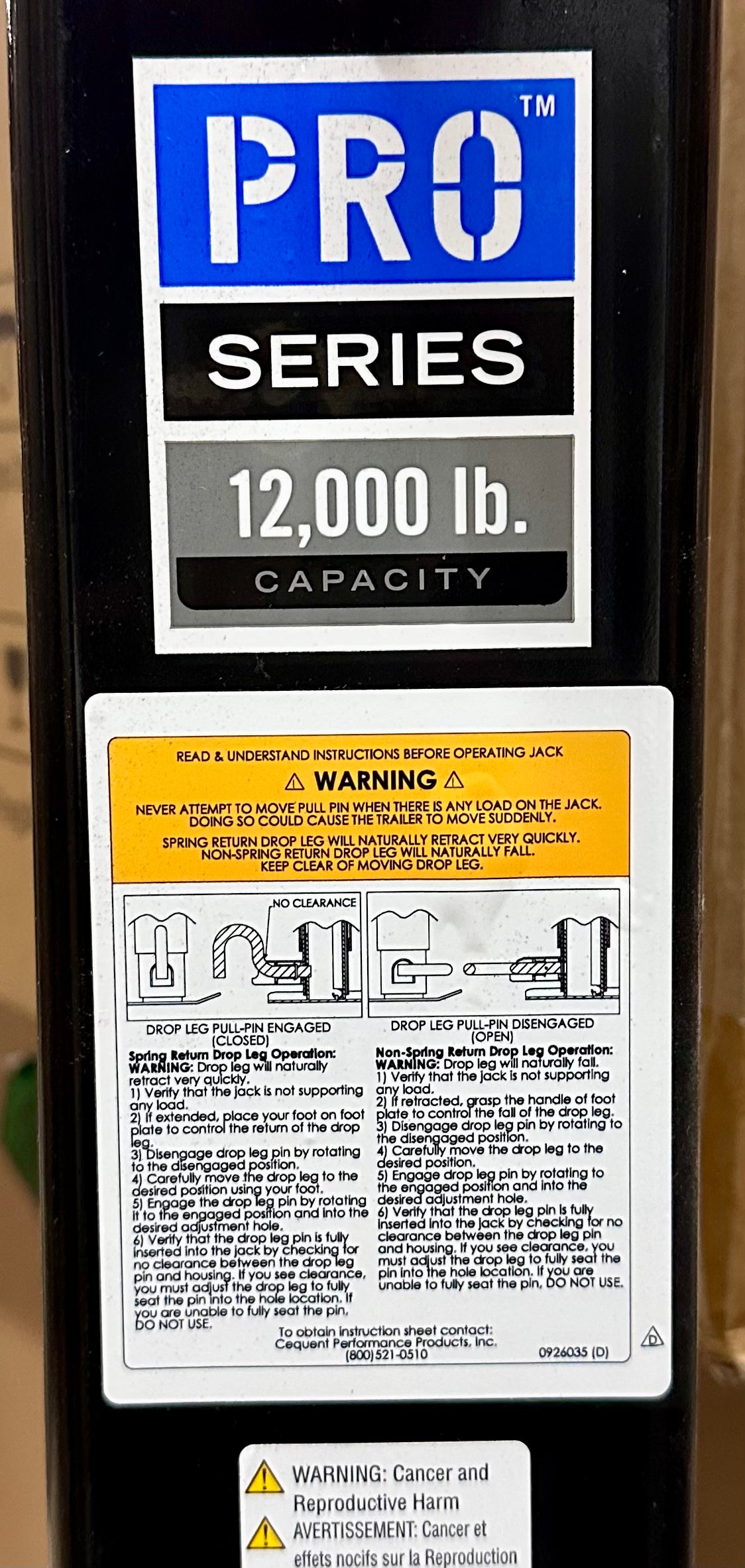 Reese Pro Series 1400980376 Square Trailer Jack, No Mount, 12,000 lbs. Support Capacity, Sidewind, Weld-On, 12-1/2 Inch Travel (G878)