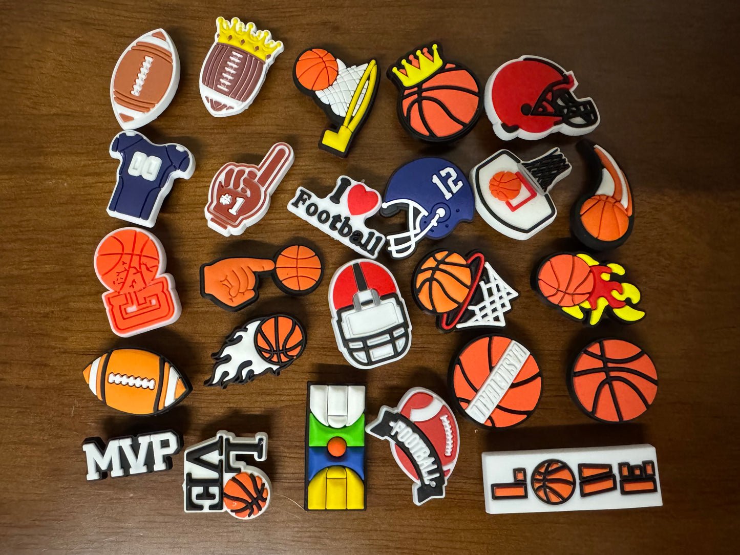 BOWNDY Basketball Charms for Croc Clog Shoes Decoration Sports Shoe Charm for Boys Kids Teens Man Gifts