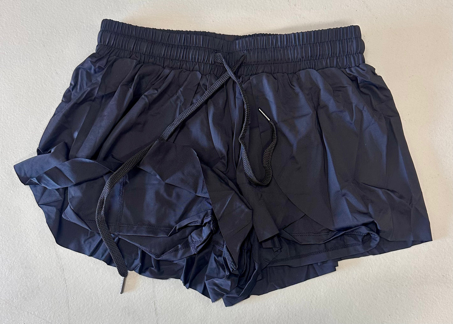 Flowy Running Shorts for Women Gym Yoga Butterfly Skirt with Pockets, Black (Size Small)