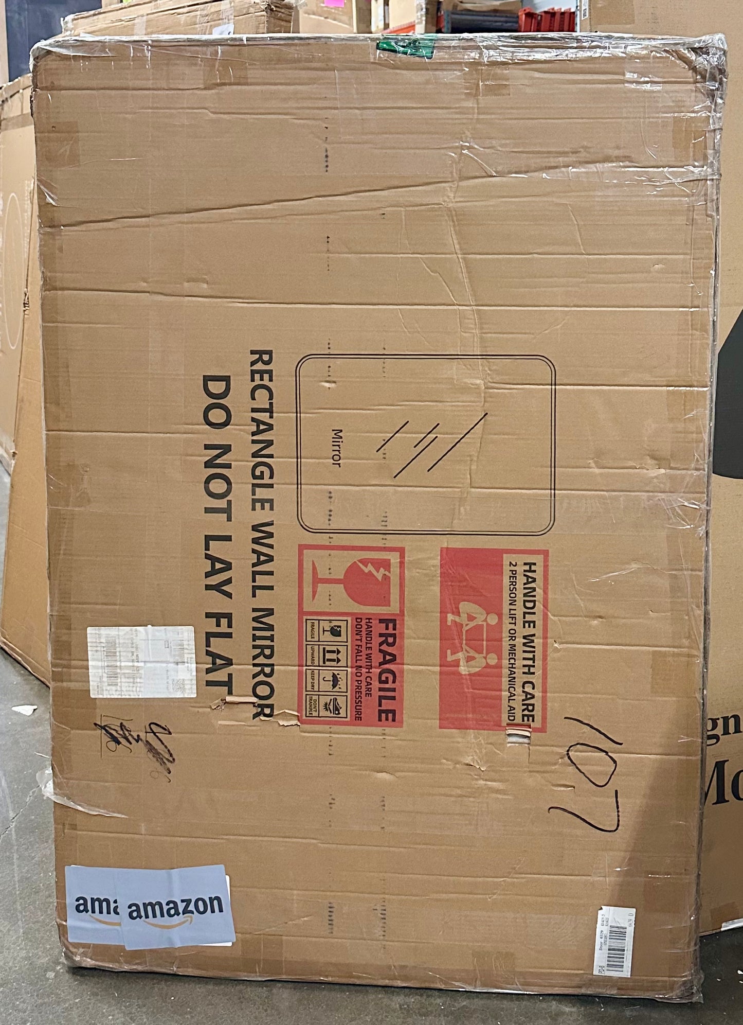 VocalStar 48”x 32” Black Metal Framed Wall Mirror, Large Rounded Corners with Rectangular Shape, Matte Black Bathroom Vanity Farmhouse Mirror, 1/4-inch Shatterproof Glass I Ultra-Flush Hanging (M507)