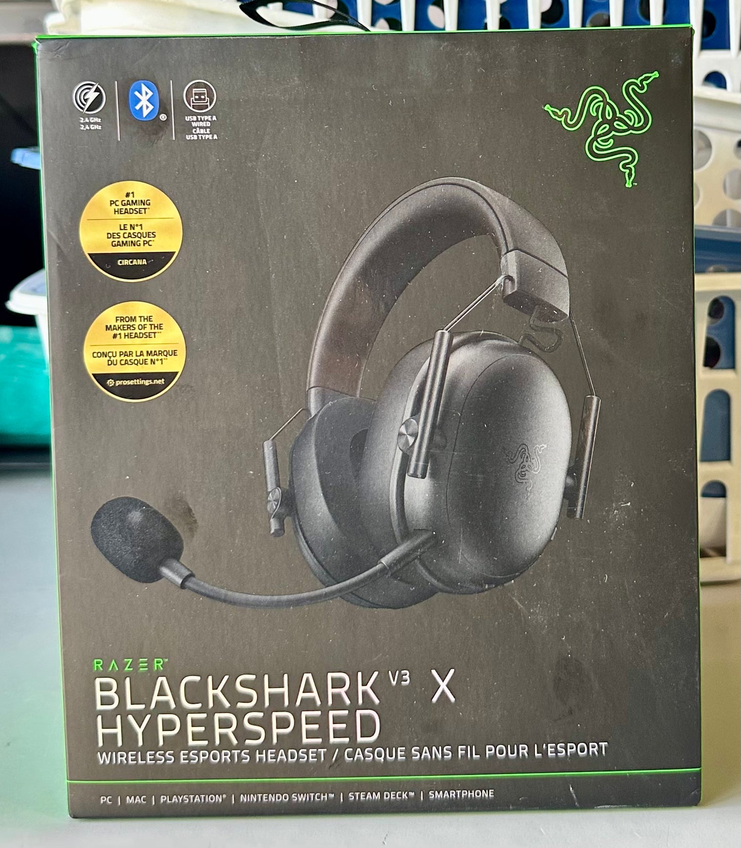 Razer BlackShark V3 X HyperSpeed Wireless Gaming Headset for PC: 50mm Drivers - Cardioid Mic - 2.4 GHz, Bluetooth, USB - Works with Mac, PS5, Nintendo Switch, Smartphone - 70 Hr Battery - Black