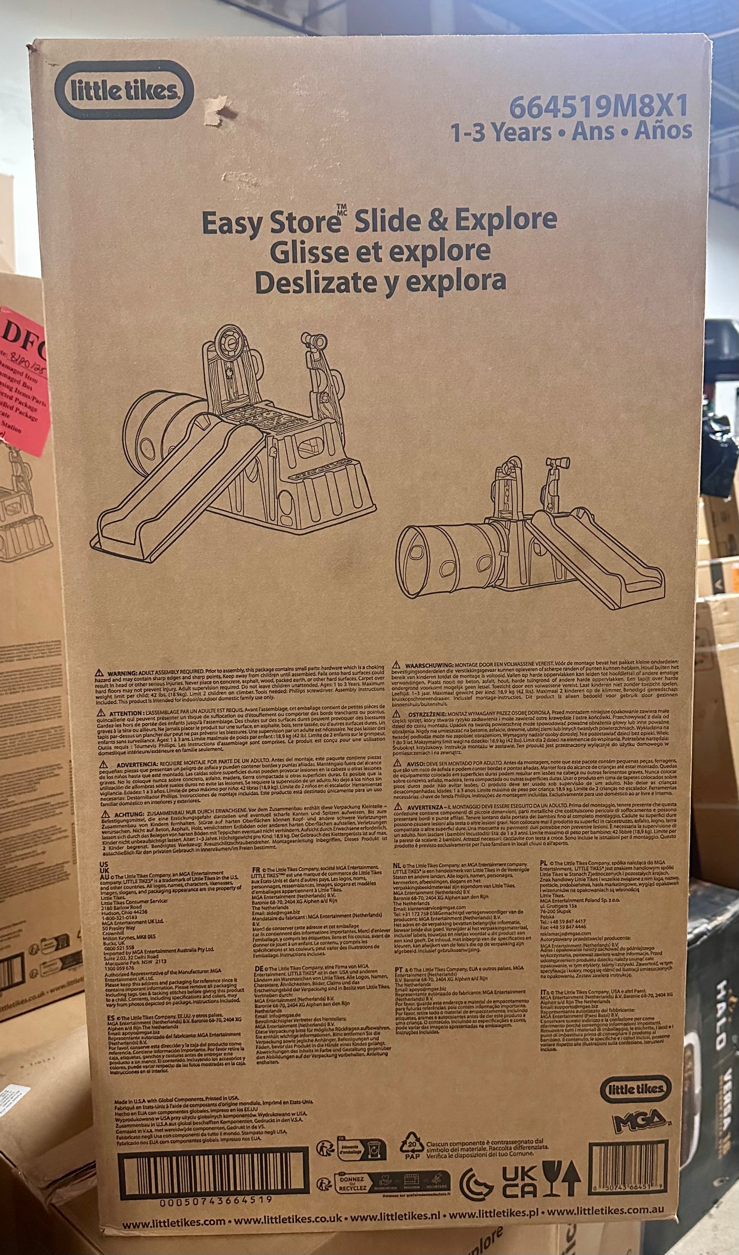 Little Tikes Easy Store Slide & Explore, Indoor Outdoor Climber Playset for Toddlers Kids Ages 1-3 Years (R715)