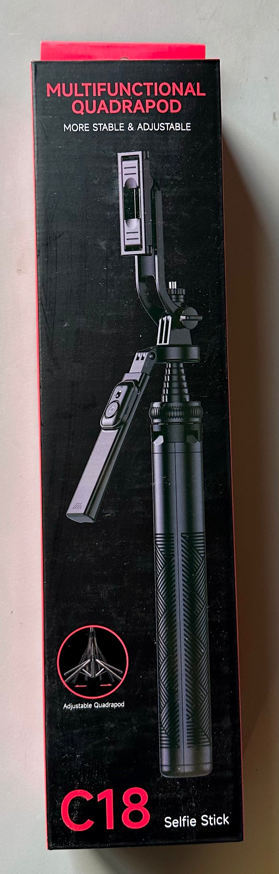 C18 Multifunctional Quadrapod selfie stick with extendable stand