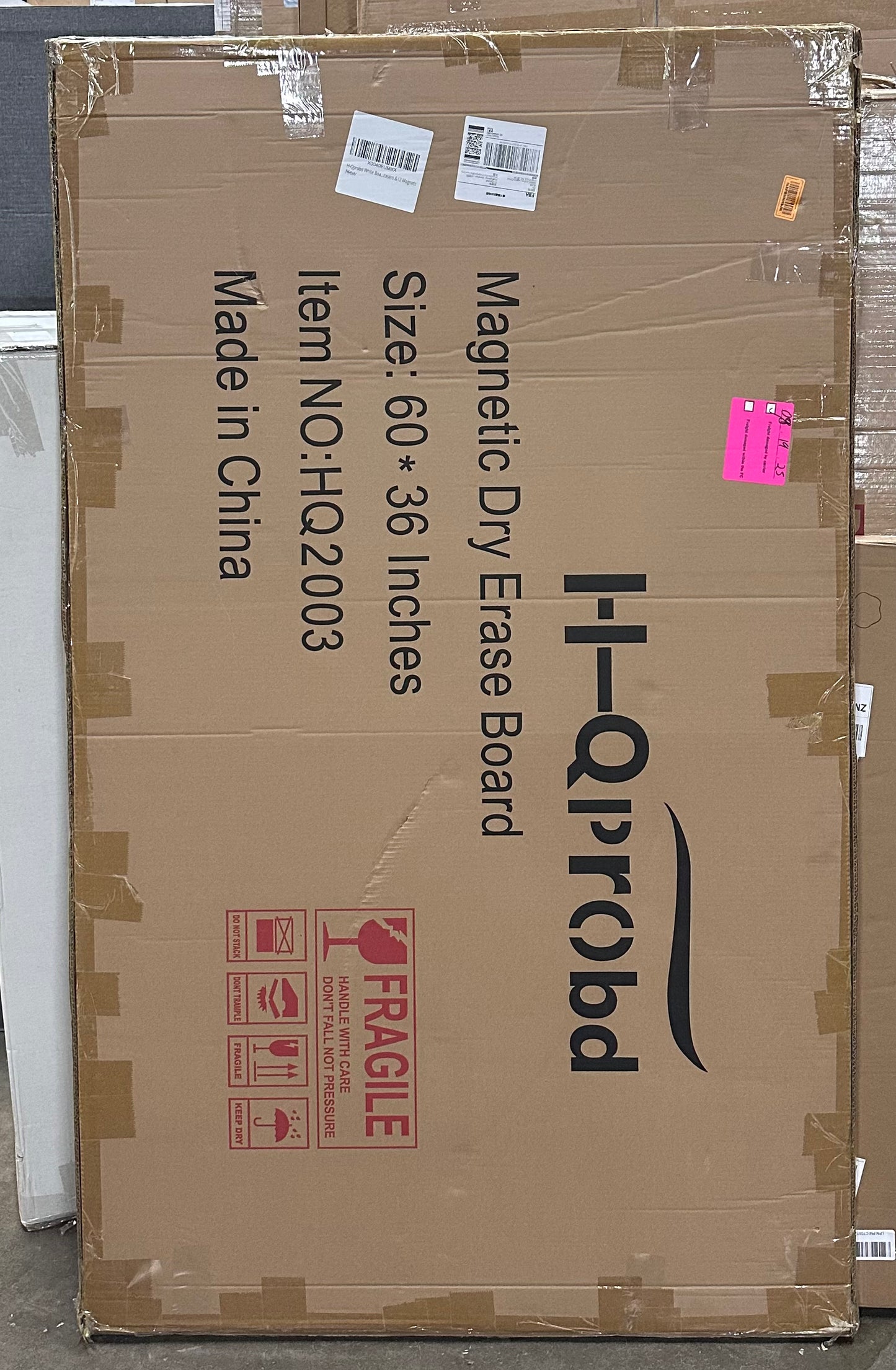 H-Qprobd, Dry Erase Magnetic Whiteboard, Large 60"x 36" Aluminum Presentation Whiteboard with Long Pen Tray, 6 Markers, 2 Erasers &12 Magnets (O503)