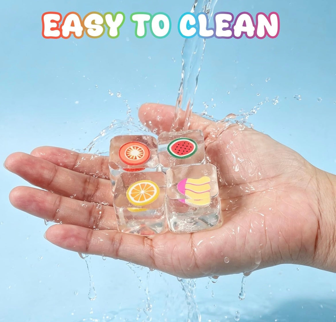6 pack Mystery Bag Squishies Bulk,Fruit Squishy,Ice Cube Squishy