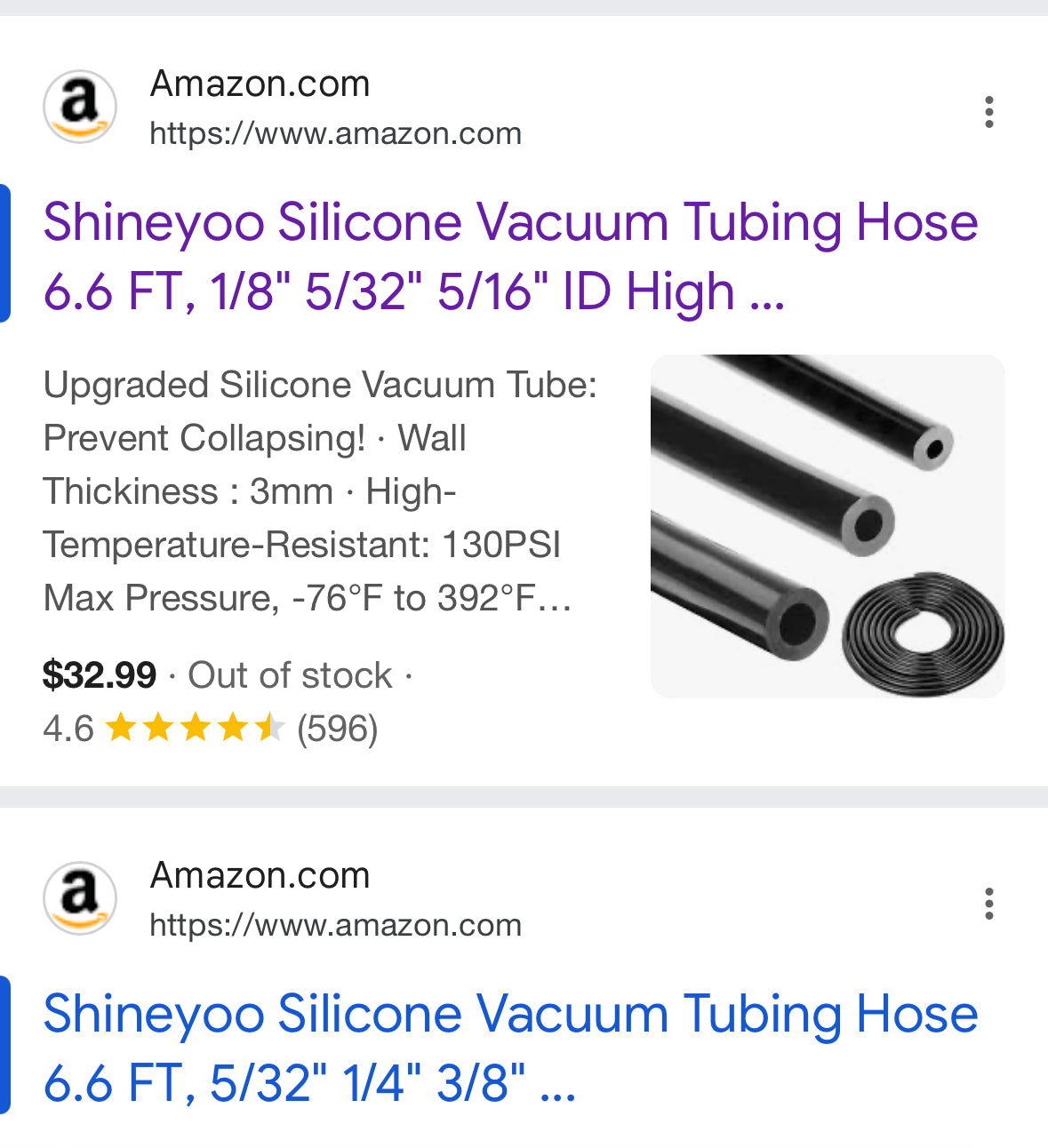 Shineyoo Silicone Vacuum Tubing Hose 6.6 FT, 1/8" 5/32" 5/16" ID High Performance 130PSI, Engine Automotive Vacuum Silicone Hose Line 3PCS