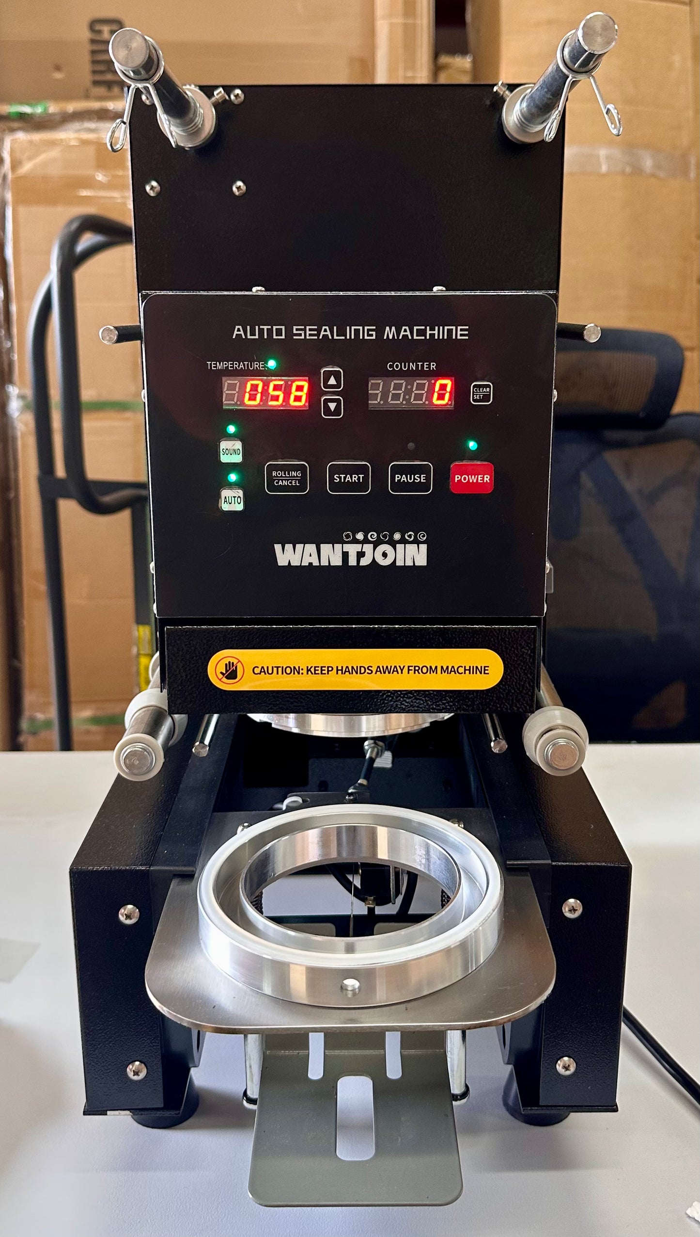 WantJoin Cup Sealing Machine, Fullly Automatic Cup Sealer Machine, 90/95mm, 500- 600 Cups/H for Bubble Milk, Tea,Coffee (R626)