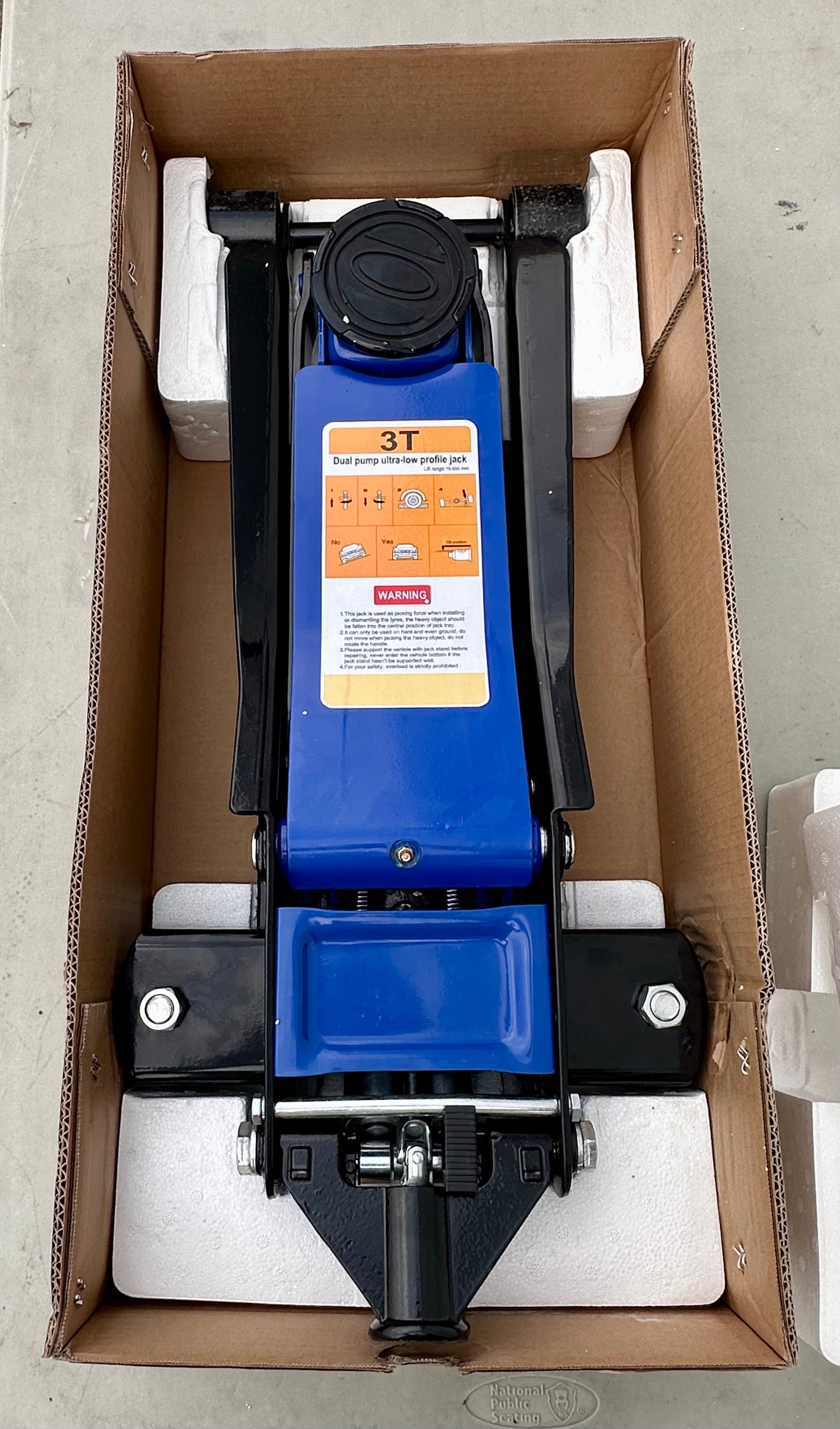 3 Ton Low Profile Jack - Heavy Duty Quick Lift, Steel Hydraulic Floor Jack, Blue, 3.3"-19.7" Height, 6000 LBS
Capacity (G868)