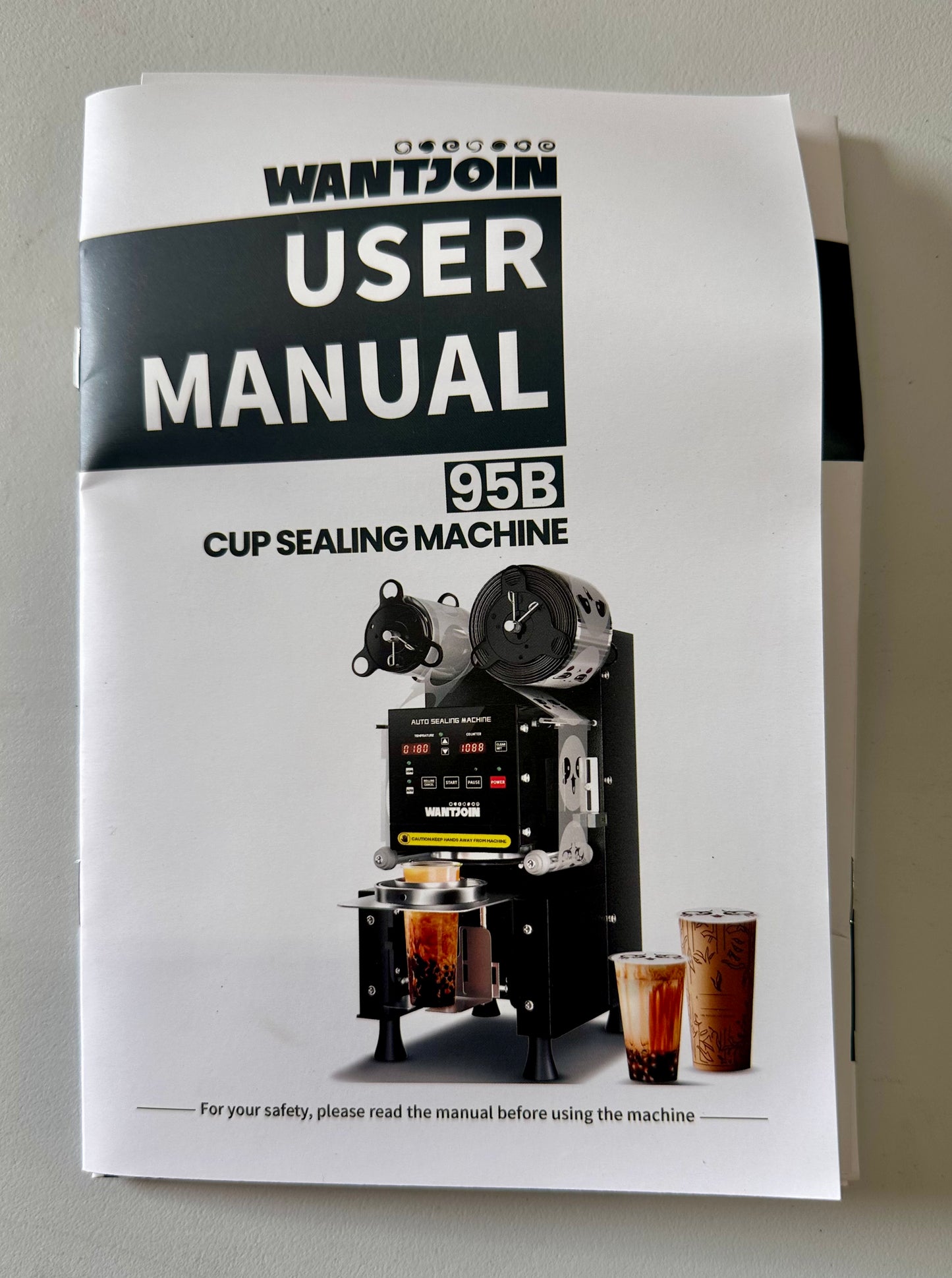 WantJoin Cup Sealing Machine, Fullly Automatic Cup Sealer Machine, 90/95mm, 500- 600 Cups/H for Bubble Milk, Tea,Coffee (R626)