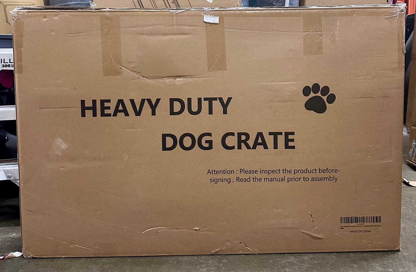 Oranland 48 inch Heavy Duty Indestructible Dog Crate, Reinforced Baseplate for Large Dogs, XL Dog Crate for High Anxiety Dogs/Max Load Capacity 250lbs/Double Door with Wheels (R674)