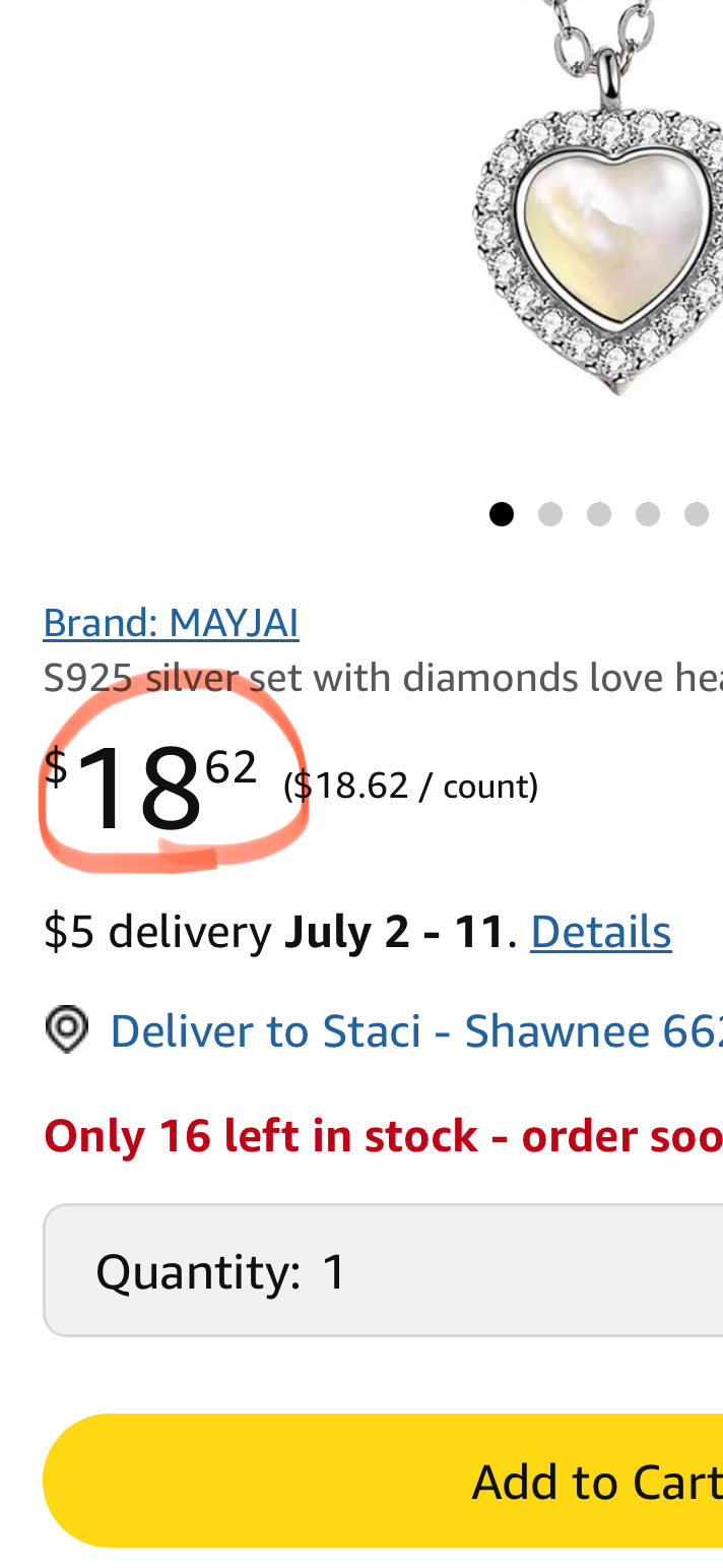 S925 silver set with diamonds love heart shell necklace