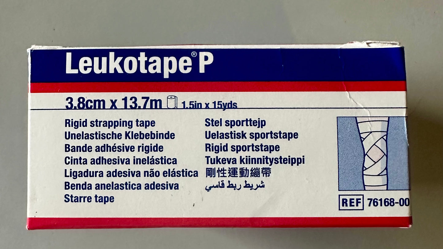 BSN Leukotape P Sports Tape, 1.5'' x 15 Yard Roll, #76168 Each Use with Cover-Roll