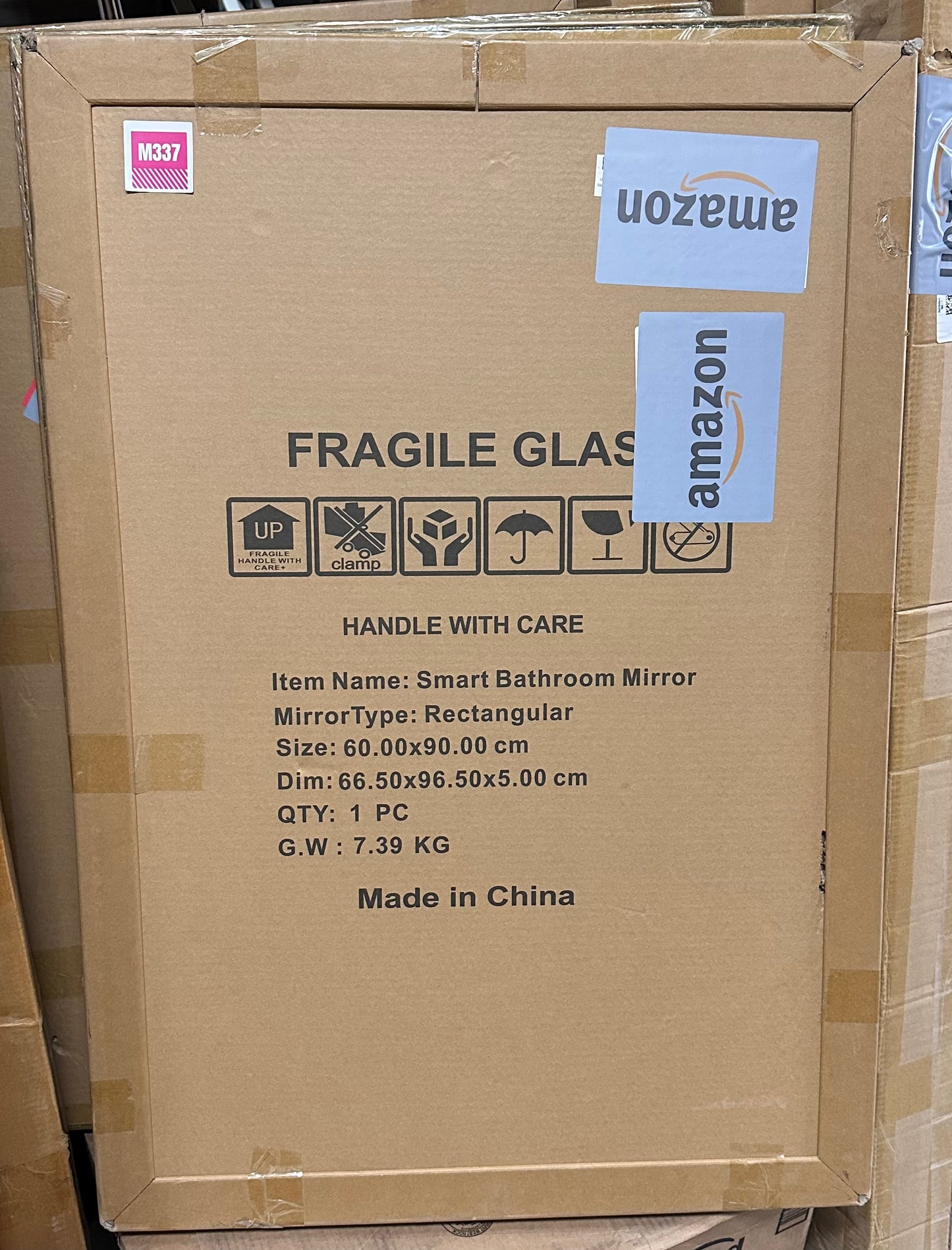 New - Front and Back Lit Rectangular LED Mirror, 3 Color Temps 3000K-6000K, defogger, 24”x36" (M337)