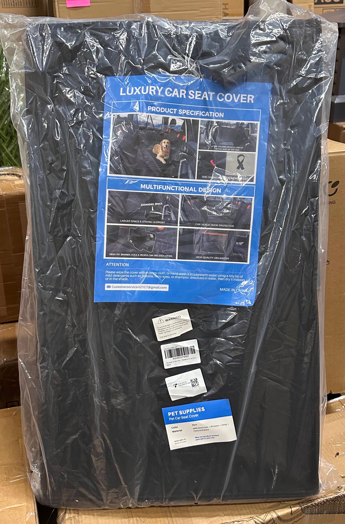 XL Back Seat Extender for Dogs-Supports 400lb, Waterproof Dog Car Seat with Cover, Hard Bottom-Detachable, 600D Heavy Duty Scratch Proof Nonslip, Dog Hammock for Car,SUVs (R789)