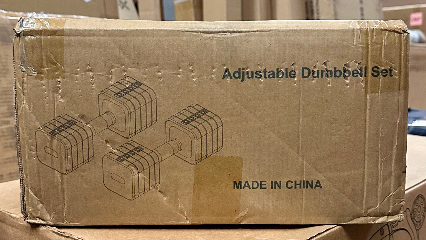 50LB Adjustable Dumbbell Set, Free Weights Set, Adjust Dumbbell Weight Sets for Home Gym Workout, Strength Training (W532)