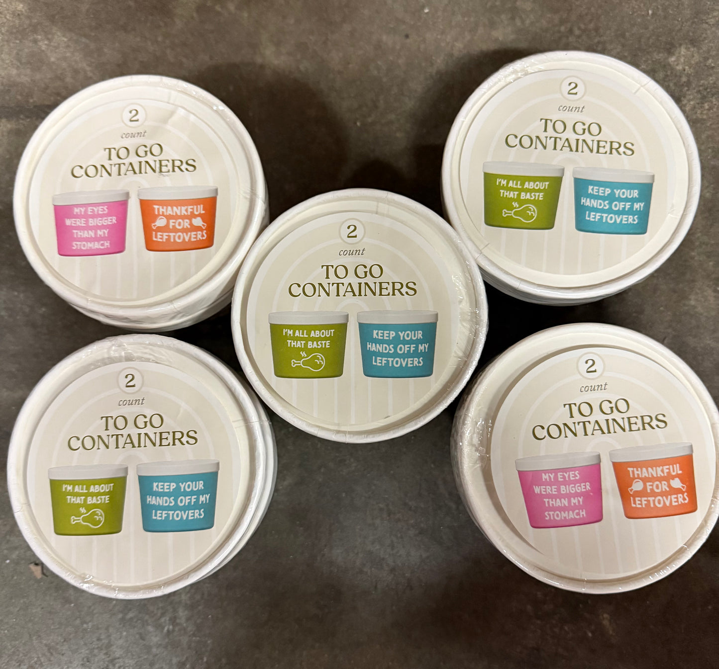 10x 2packs Leftover Containers To-Go Serving Cups with Cute Quotes (10 x 2packs = 20 containers)