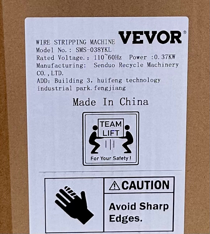 VEVOR Electric Wire Stripping Machine, 370W 0.06" - 1.5" Automatic Motorized Cable Stripper w/ 75 Feet/Minute Speed, 11 Channels 10 Blades Strip Machinery, Scrap Handling Tool for Recycling Copper (G903)