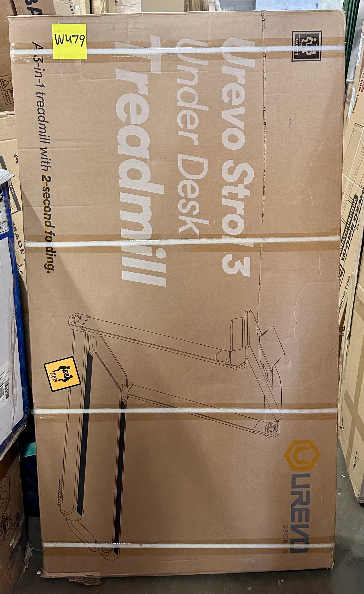 UREVO Strol 3 Under Desk Treadmill, Unique Removable Desktop, Remote, Larger 3HP Motor (W479)