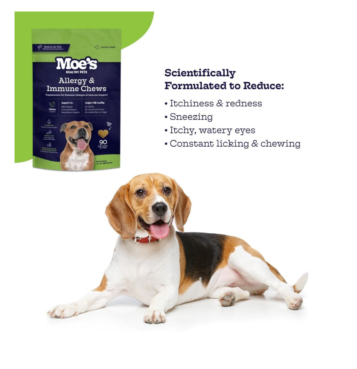 Moe's Healthy Pets Chicken Flavor Immunity Bites Chews for Dogs, 90 count