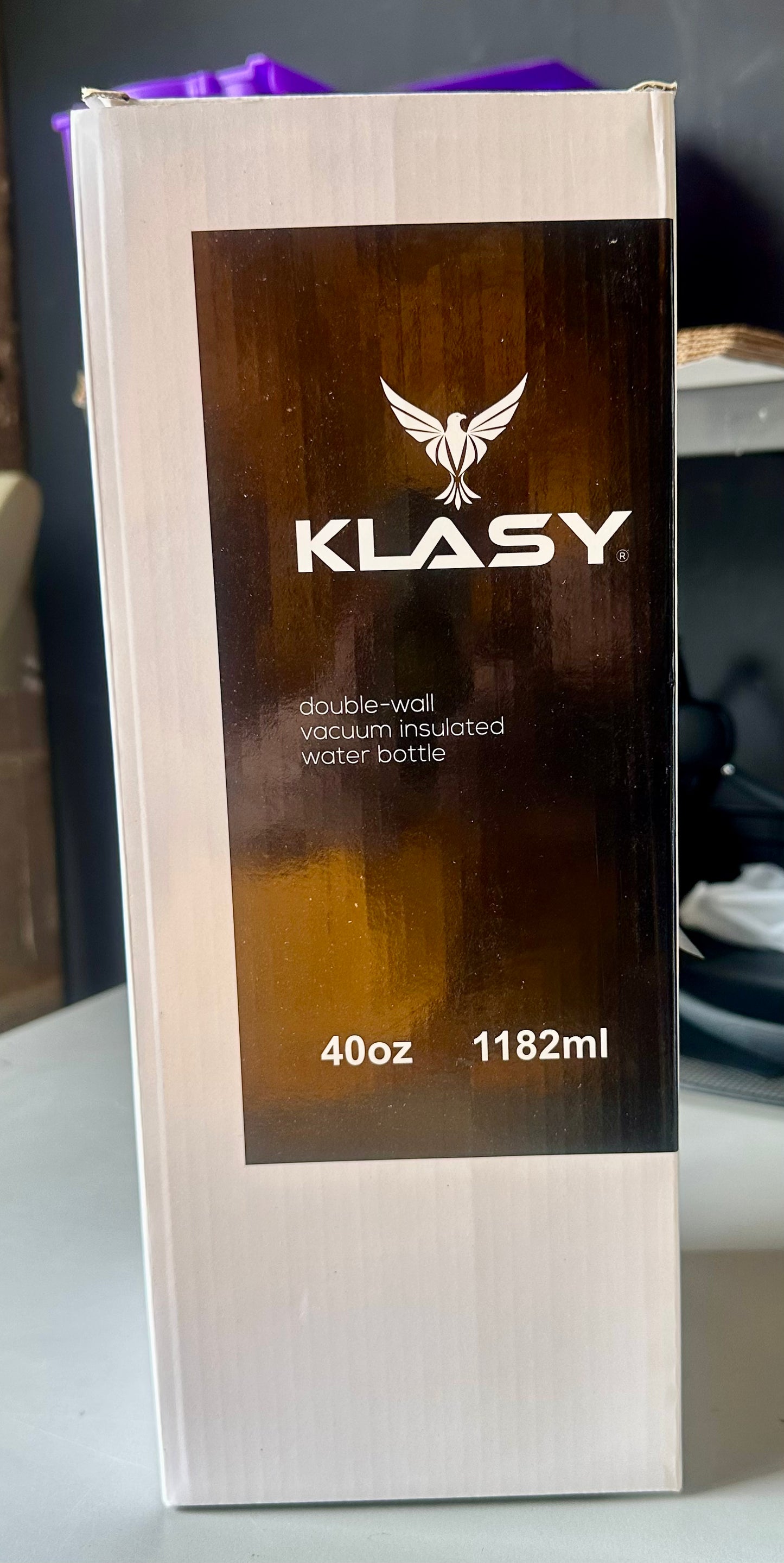 KLASY 40 oz Tumbler with Handle and Straw, Stainless Steel, Double Wall Vacuum Insulated, Dust-Proof Cap, Cupholder friendly, Large Travel Mug for Water, Iced Tea or Coffee, Smoothie and More