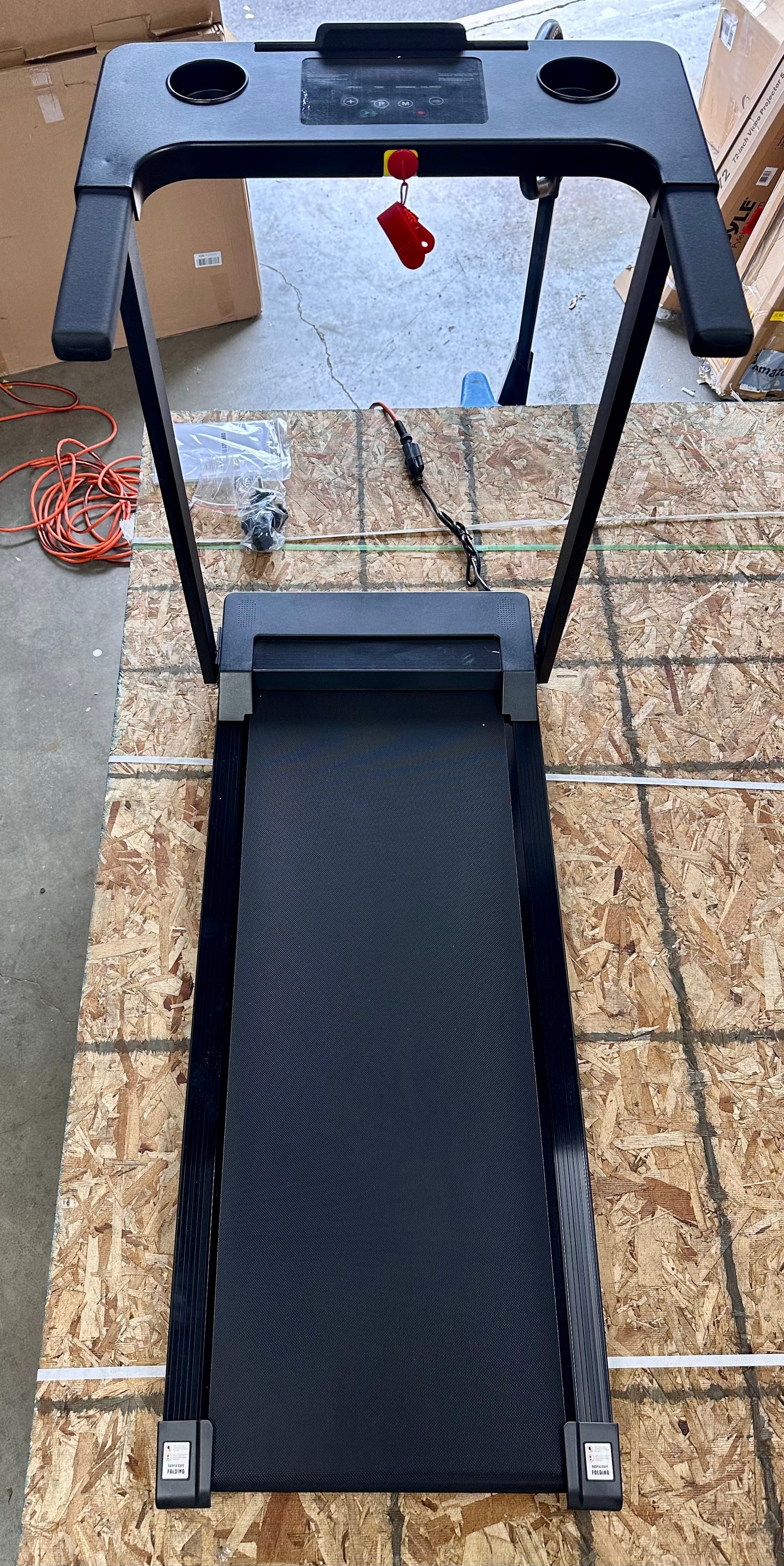 Treadmill with Handles, Upgraded Small Portable Treadmill for Home, 300 lbs Capacity,Walking Pad Treadmill,Lightweight Foldable Walking Pad with LED Display (W511)