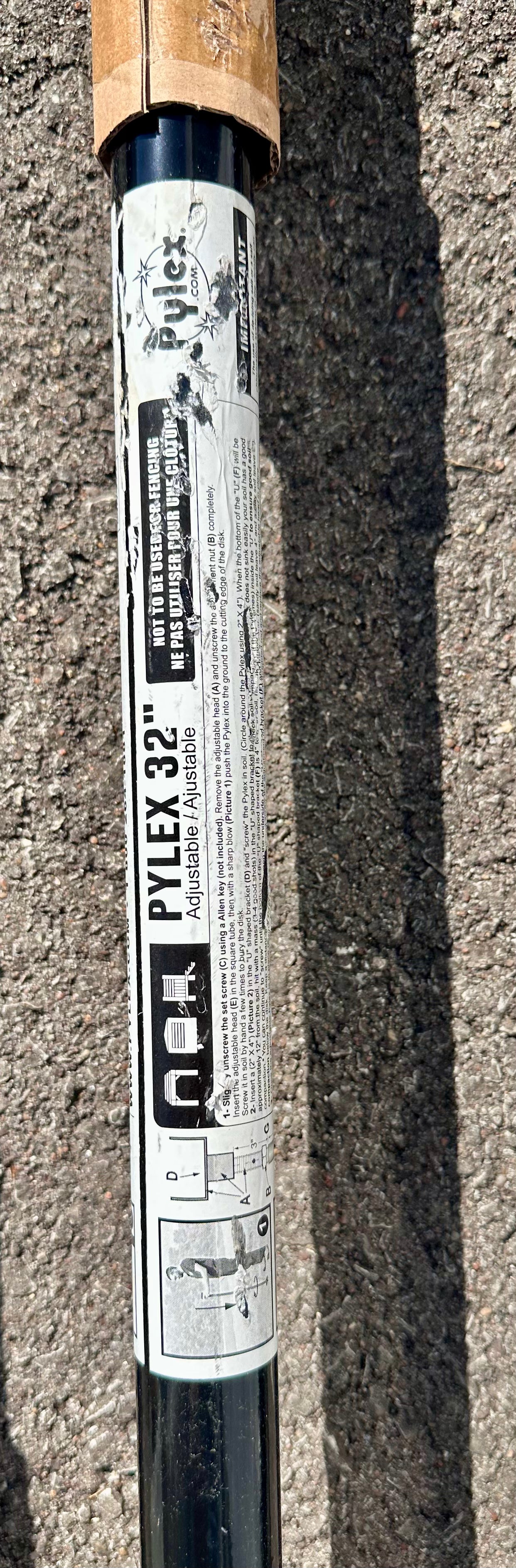 4 Pack Pylex Adjustable Helical Post No Dig Ground Anchor, 4" X4" Post for Patio, Shed or Deck, No Concrete - Black Steel (Black, 32") (G875)