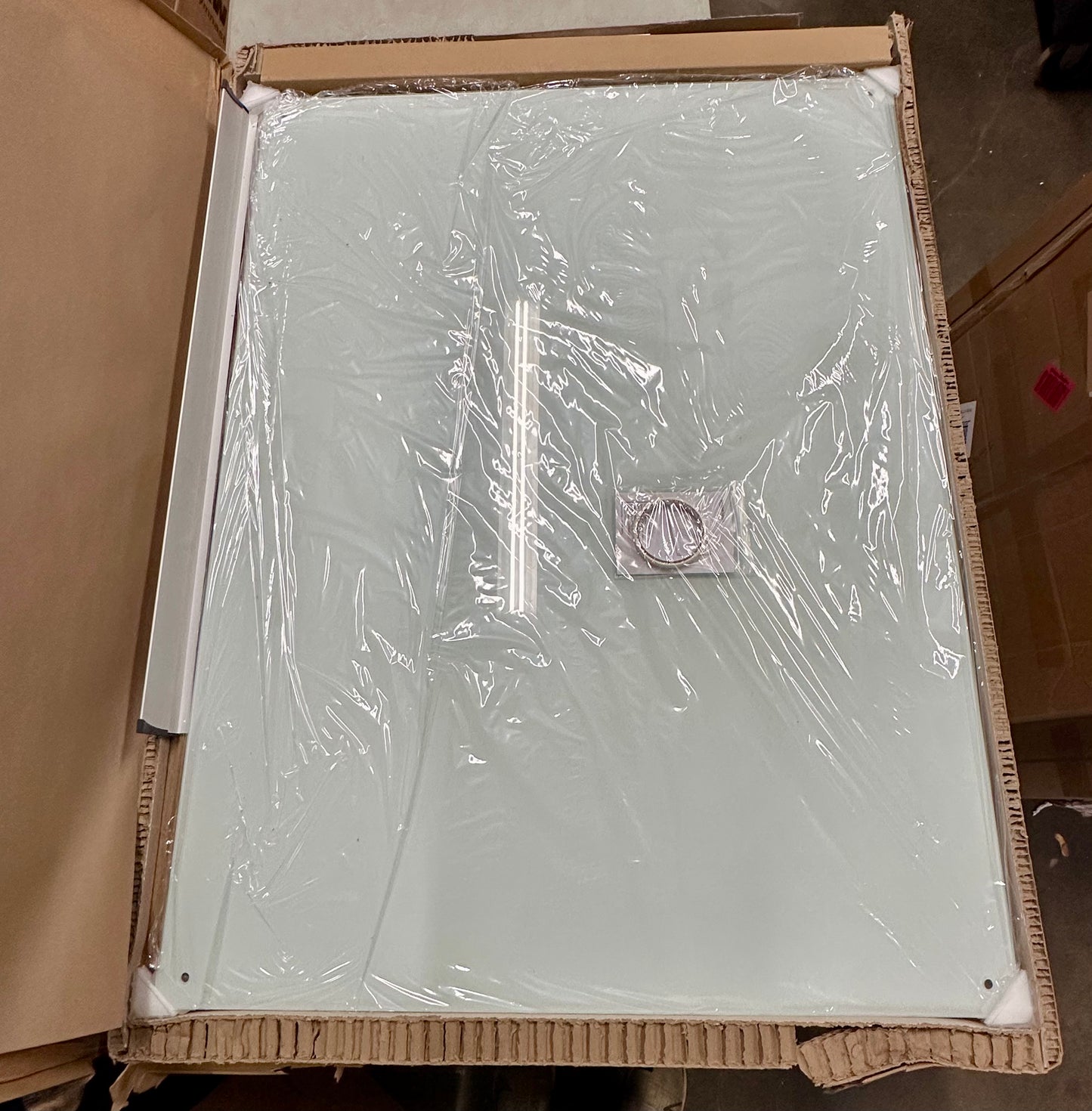 Amazon Basics Glass Dry-Erase Board, Magnetic Frameless Whiteboard, 48W'' x 36H'' (O439)