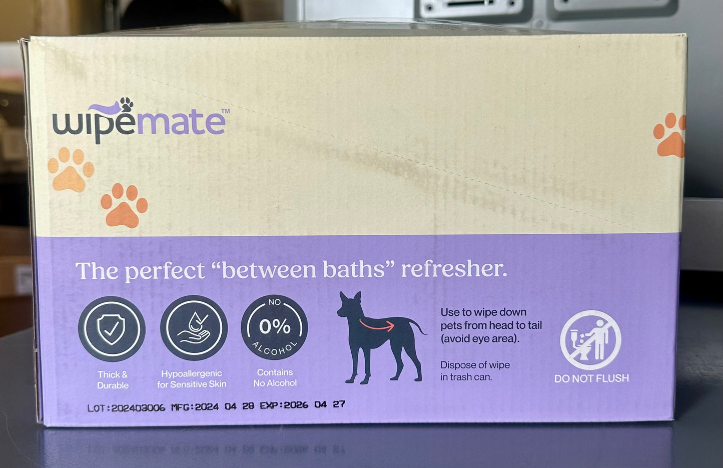 400pcs Dog Wipes for Paws and Butt, Large Pet Wipes for Dogs, Dog Wipes Cleaning Deodorizing, Hypoallergenic, Puppy Wipes for Grooming Face Fur Body, Lavender Scented( 4 packs of 100 count)
