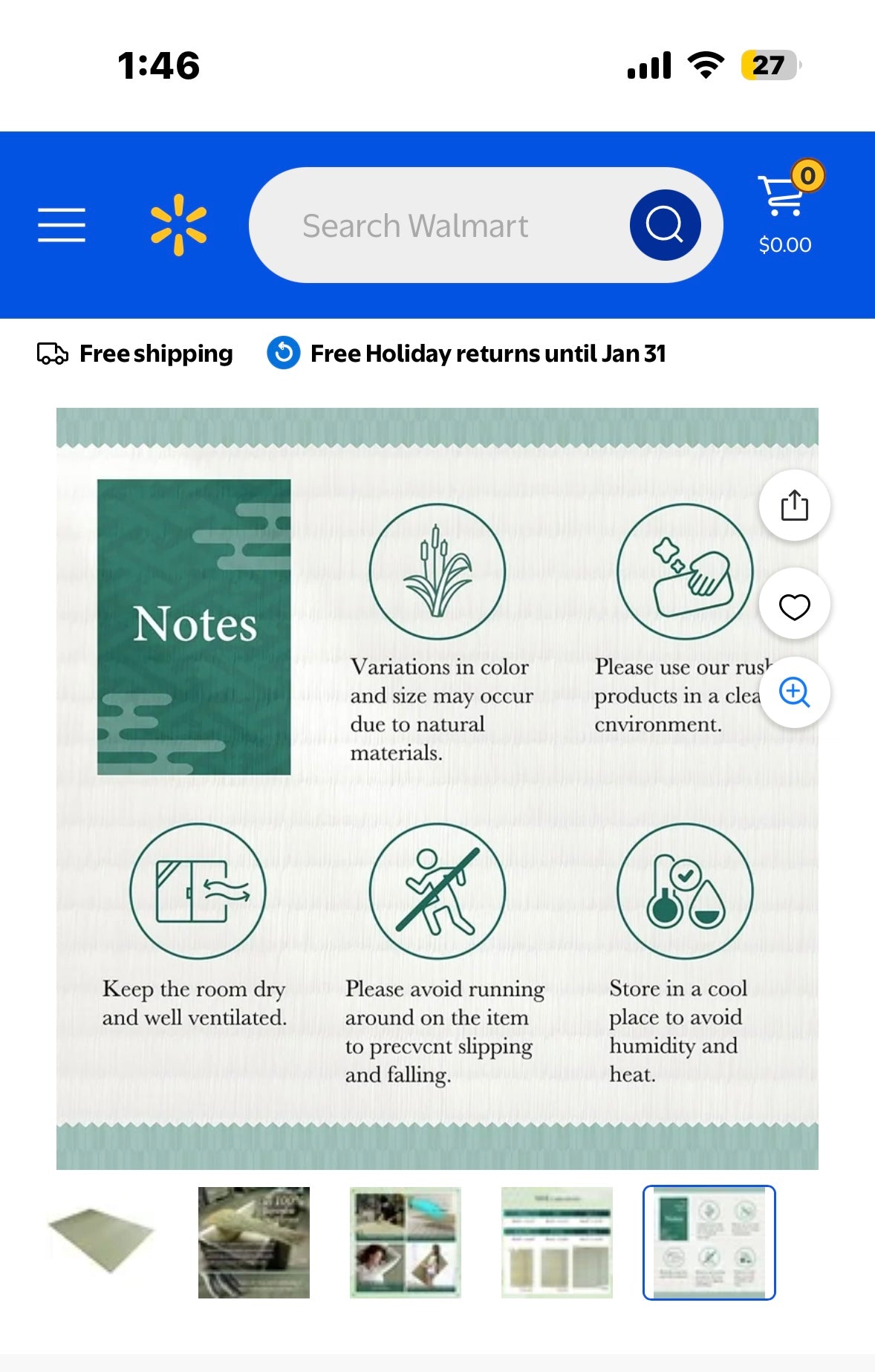 FULI Japanese Tatami Mattress, Igusa Mat (100% Japanese Rush Grass) Folds in Three, Made in Japan (Natural, Full) (B1125)