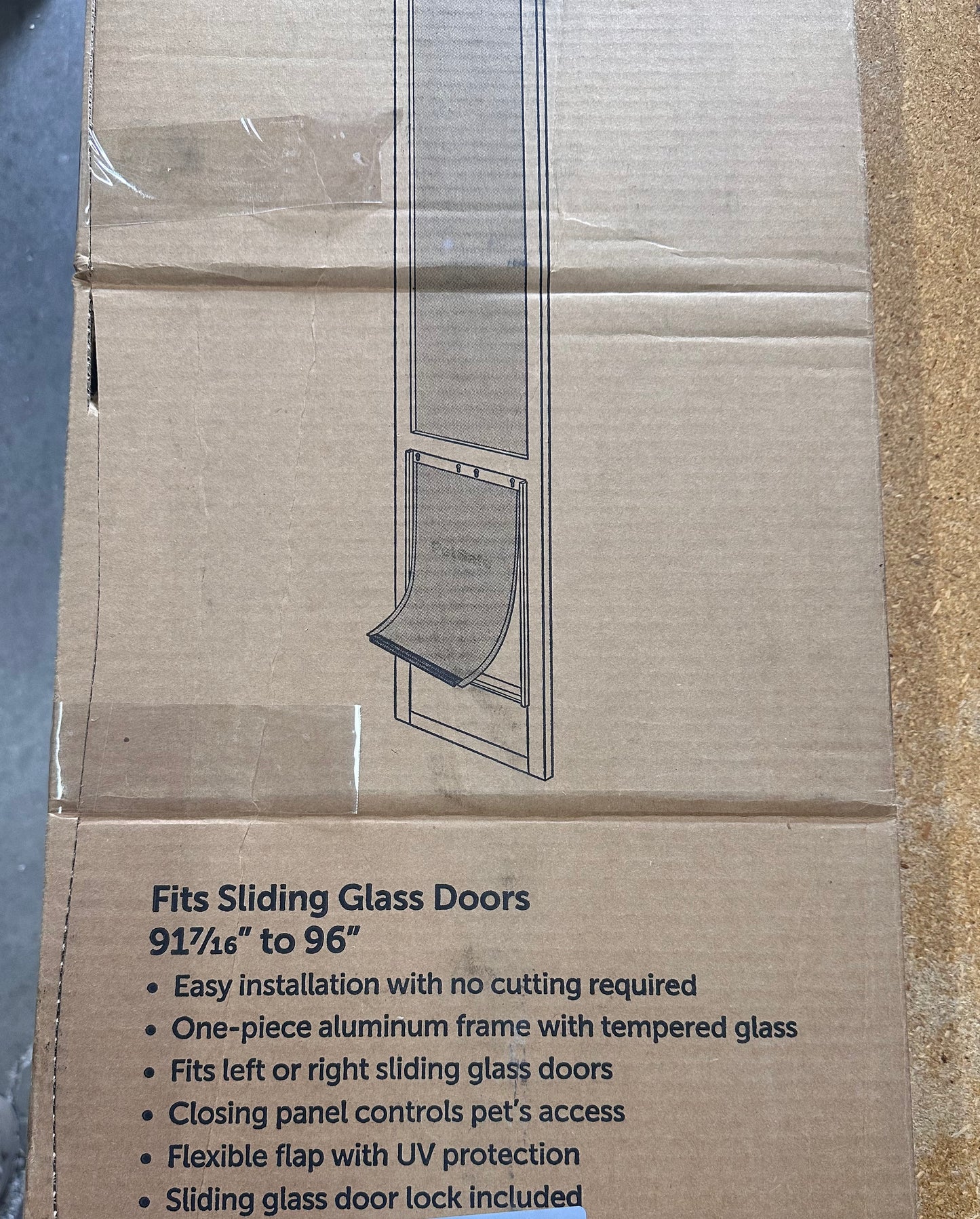 New - PetSafe Doggy Door for Sliding Glass Door, Medium, Dogs Up to 40 lb (R507)